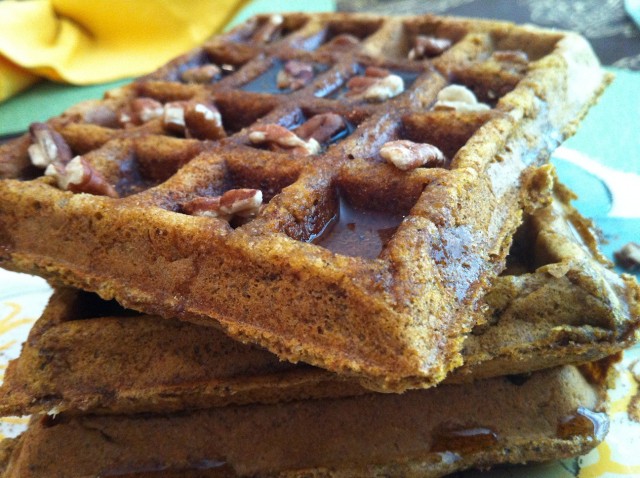 Pumpkin Flax Waffles