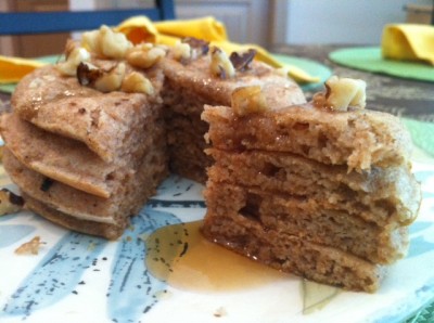 Whole Wheat Applesauce Pancakes with wedge