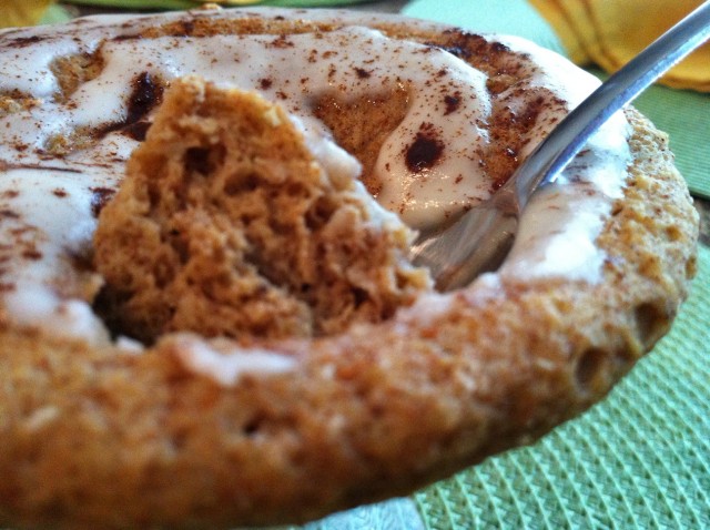 Coconut Flour Cinnamon Bun Muffin with Spoon