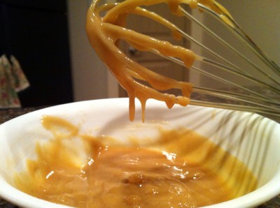 Peanut Butter Glaze with Whisk