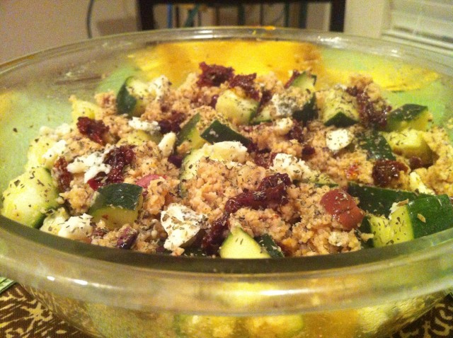 Cucumber and Gorgonzola CousCous Salad