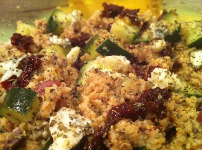 Cucumber and Gorgonzola Couscous Salad Close Up