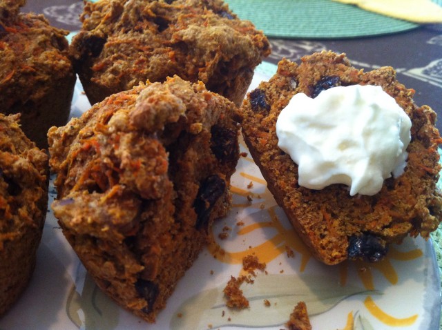 Carrot Spice Muffins with Yogurt Cheese