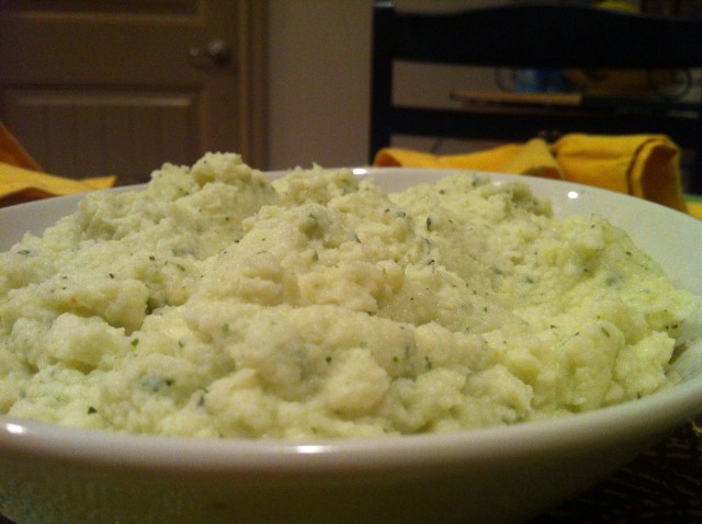 Lemon Basil Mashed Cauliflower