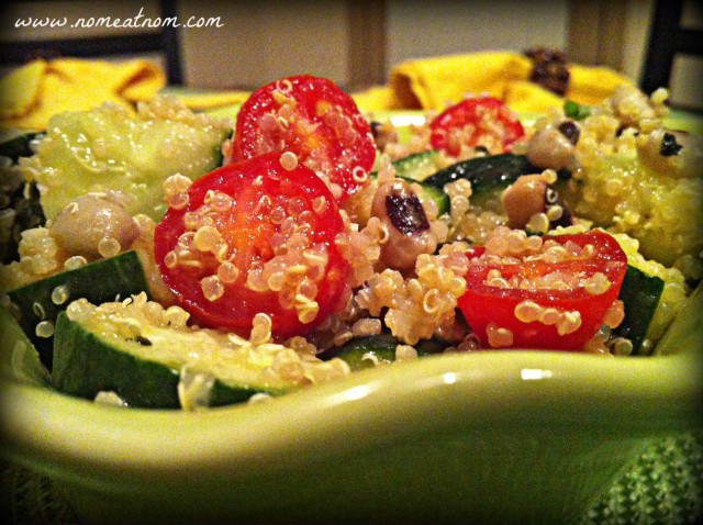 Black Eyed Quinoa Salad Close Up with Effects