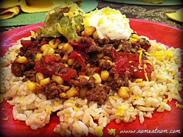 Mexican Beef and Rice Close Up
