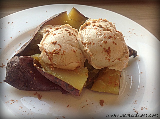 Baked Sweet Potato with Nut Butter Mousse 