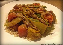 Spicy Ginger-Peanut Stir Fry with Quinoa